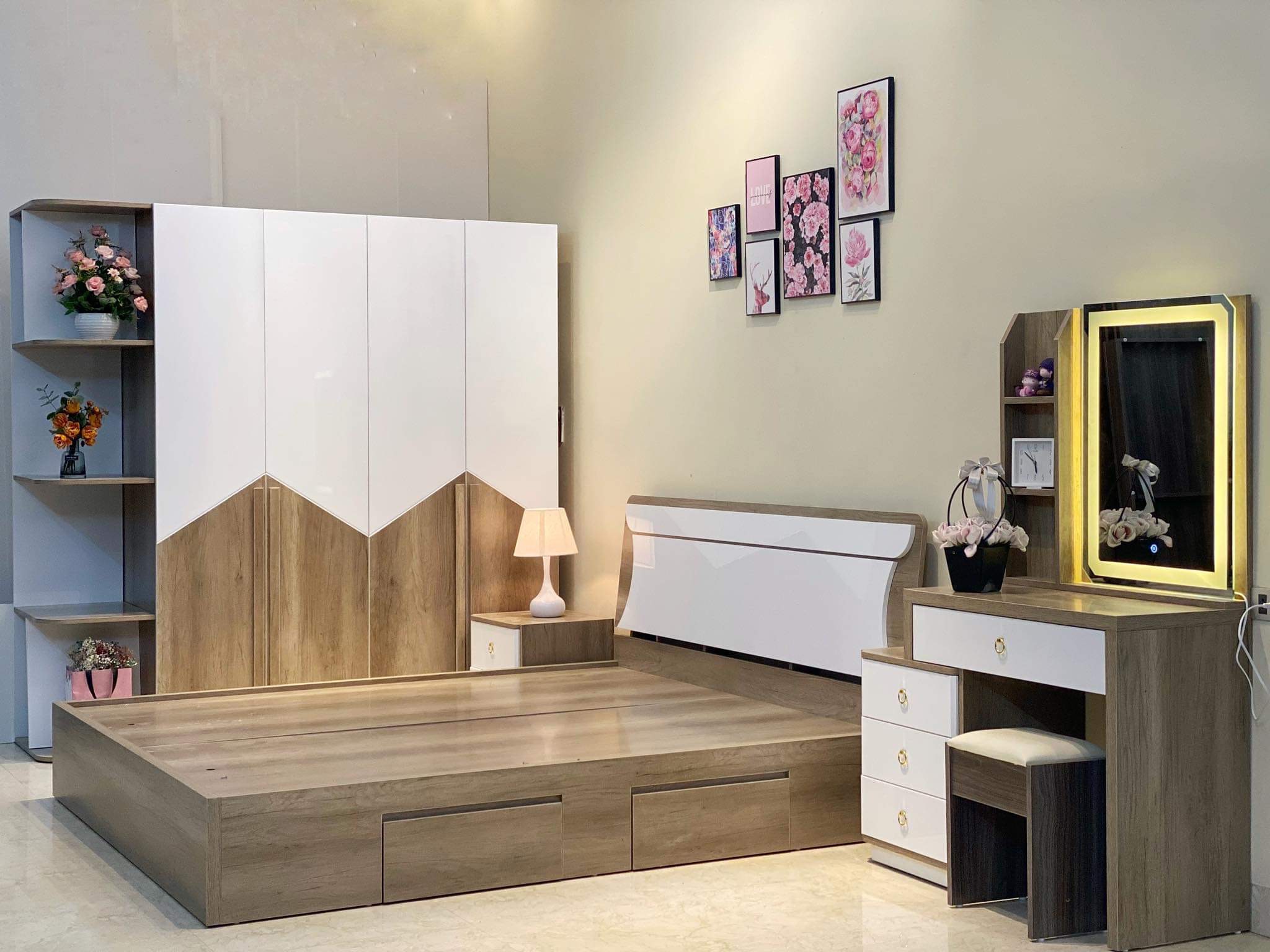 Combo full phòng ngủ giường tủ táp bàn phấn VH03 2025